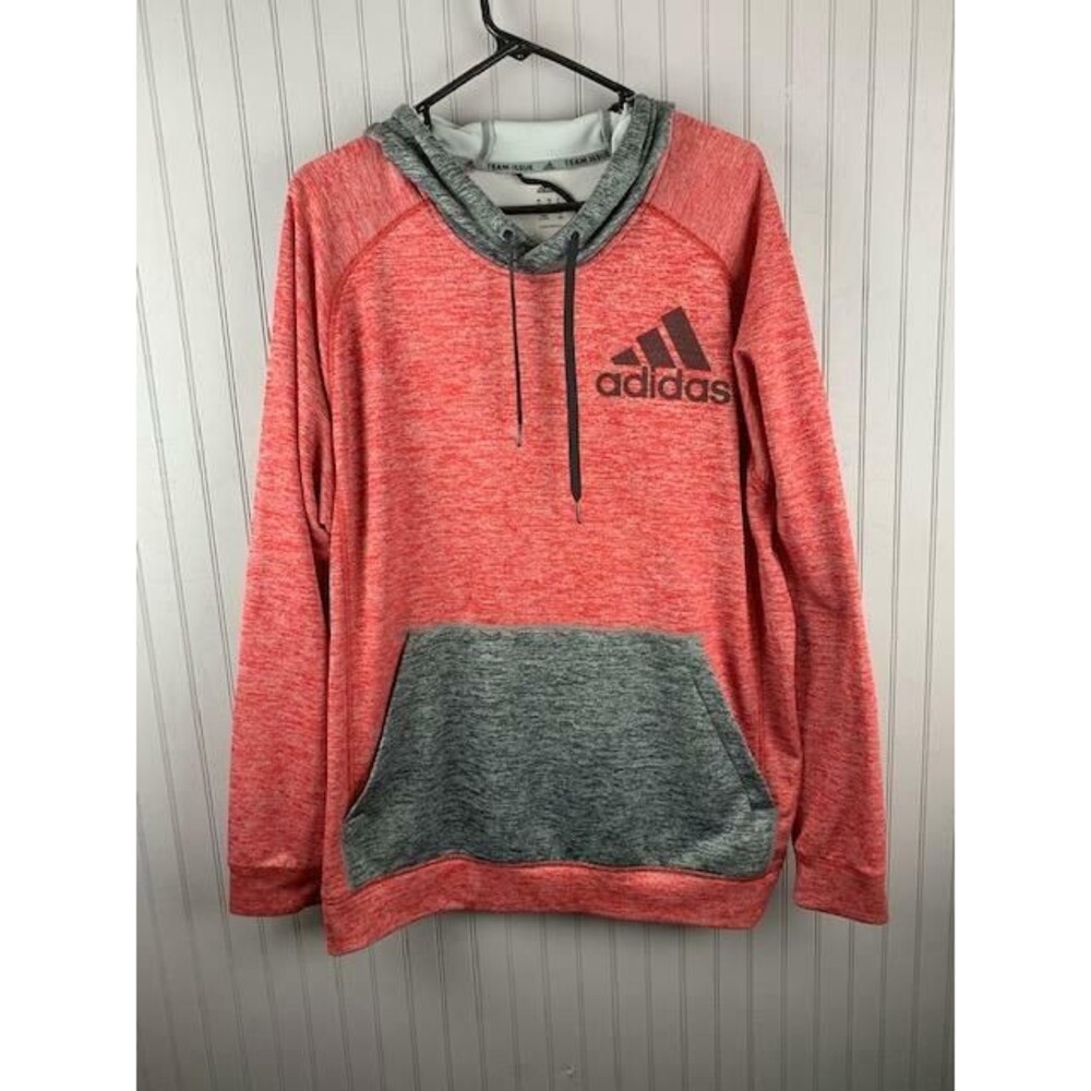 Adidas Mens Hoodie Size XL Team Issue Red Gray Logo